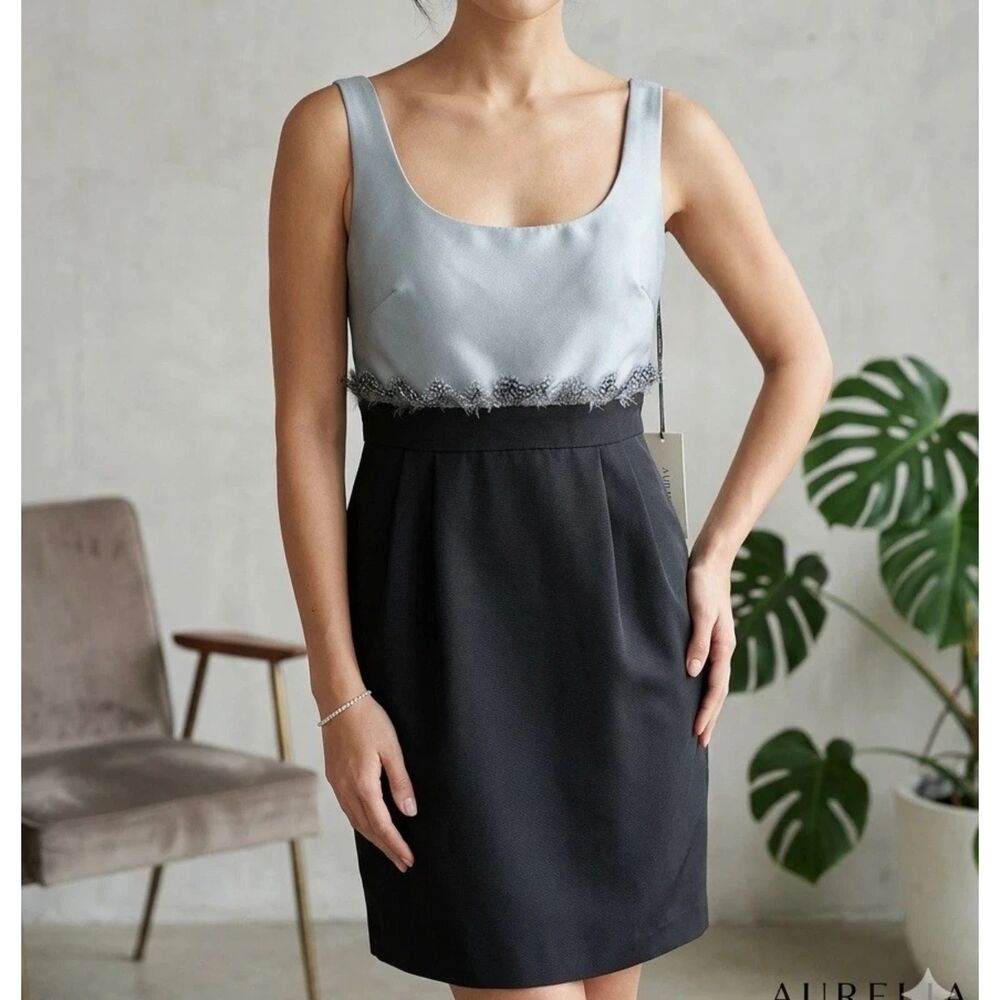 KAY UNGER New York Dress Womens 12 Jacquard Fit & Flare Feather Formal Feminine
